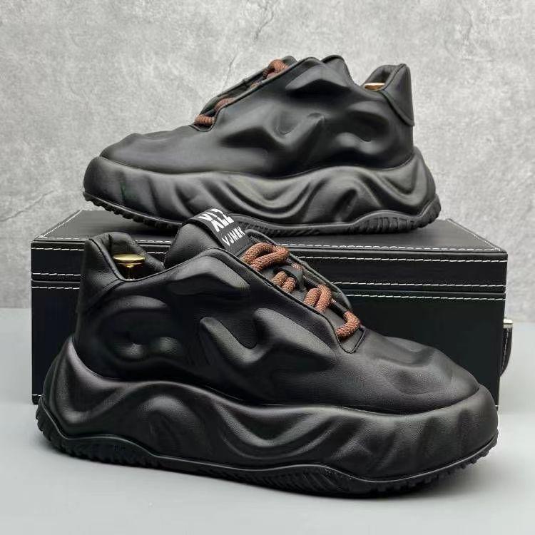 Кроссовки мужские дизайнерские кроссовки с мягкой подошвой модные повседневные кроссовки из микрофибры и кожи с дышащей подошвой на увеличенной платформе