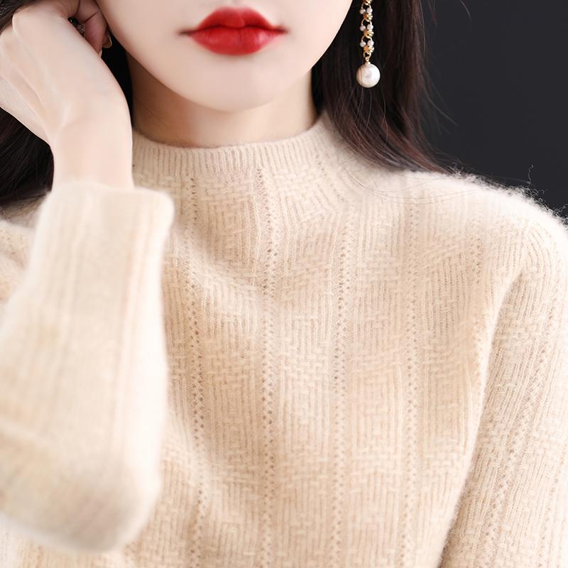 Женский кашемировый свитер Qinghe cashmere 30% кашемир 70% шерсть Женский осенне-зимний кашемировый свитер мягкий и теплый