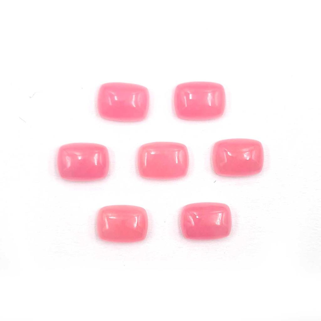 Dyed Pink Jade Cushion Cabochon Loose Gemstone Lot 77 Pcs 6*8 MM 135 CT For Jewelry Making