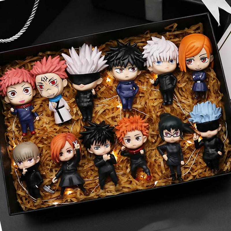 Набор из 6 шт. Фигурки Аниме Jujutsu Kaisen Годжо Сатору Юдзи Итадори Кукла Игрушка Фигурка Действия Юдзи Итадори Фушигуро Модель Игрушки