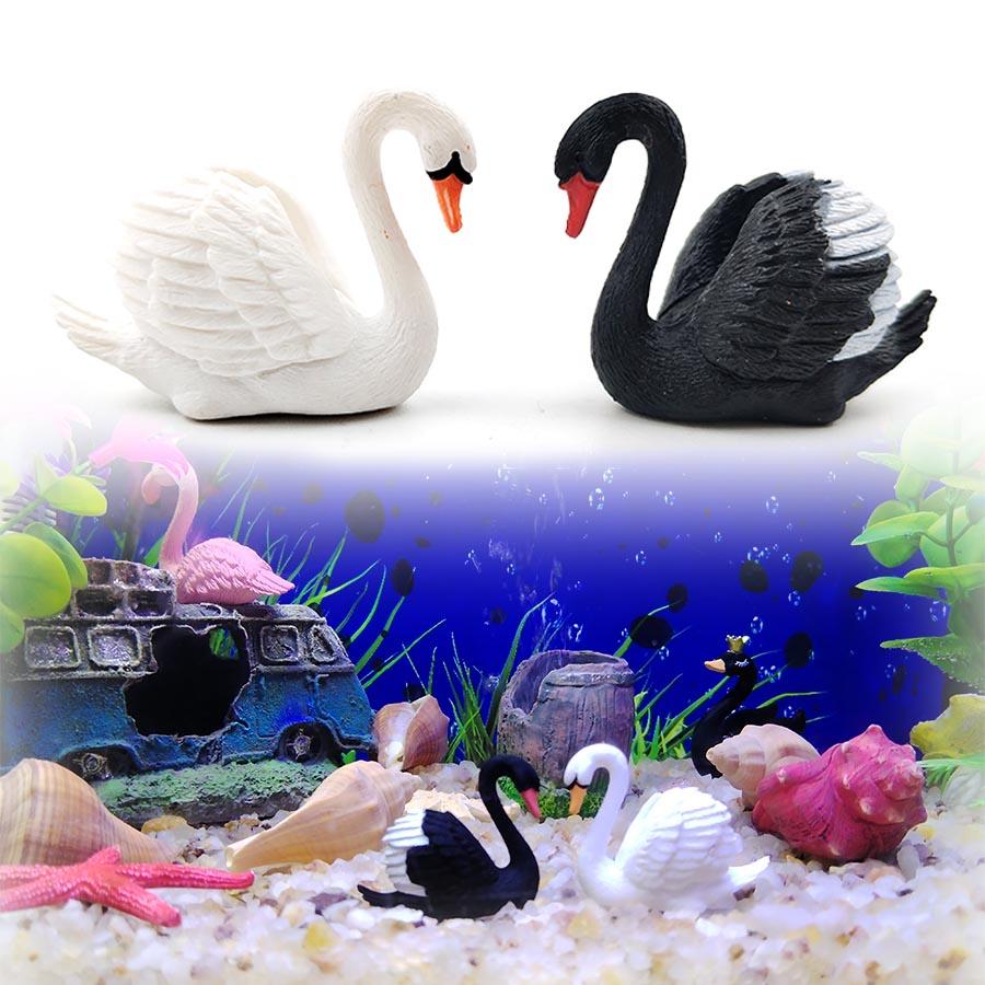 2pcs/set Swan Decor Ornaments Set - Perfect for Aquarium Landscaping, Fountain Accents | Valentine's Day Gift for Home & Garden Decor