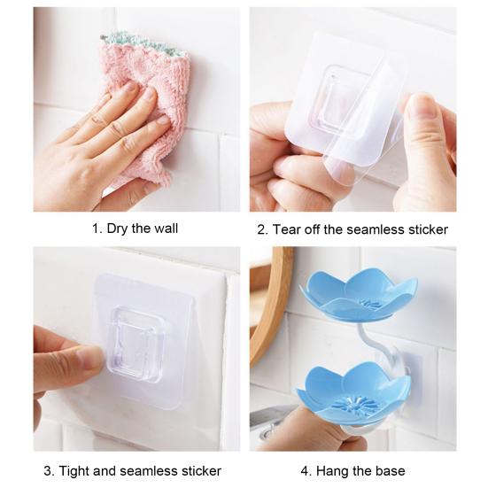 Мыльница для ванной комнаты самоосушающаяся съемная двухслойная присоска настенная