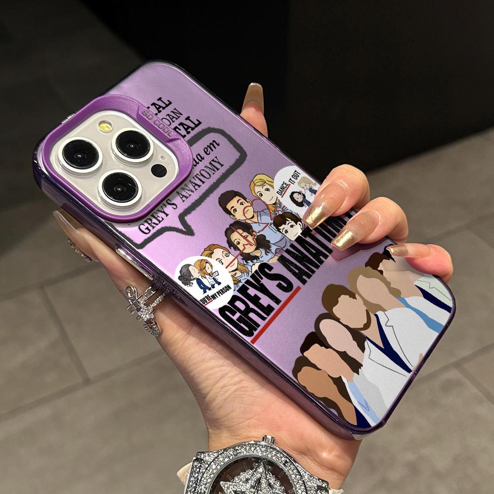 TV Grey's Anatomy Phone Case for iPhone 17 Air 16 16e 15 14 Plus 13 12 11 Pro Max X Xs XR 8 Colorful Silver Hard Cover
