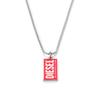 Dx1368040 Logo Tag Silver Unisex Necklace