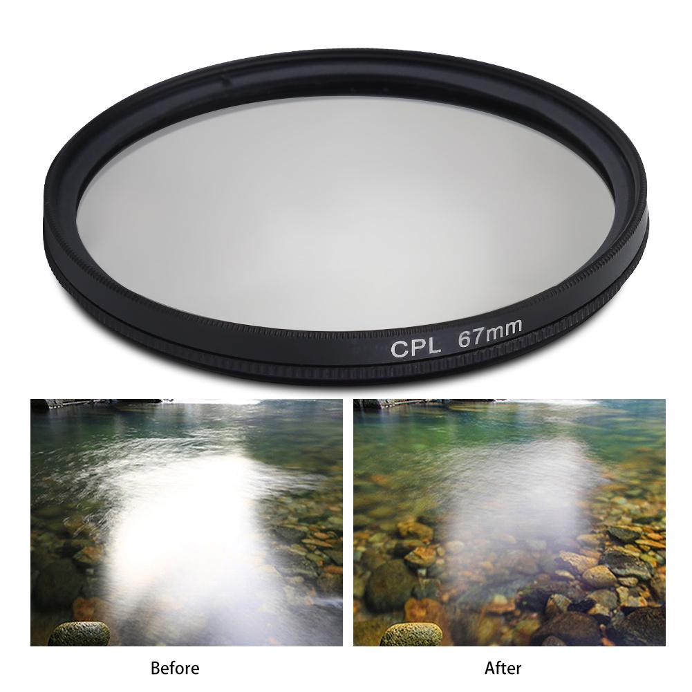 67mm UV CPL FLD Lens Filter Kit with Pouch Lens Cap Hood Photography Accessory
