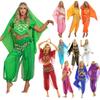 Women Ladies Belly Dance Costume Long Top 4Pcs Set Halloween Party Cosplay Dress Up