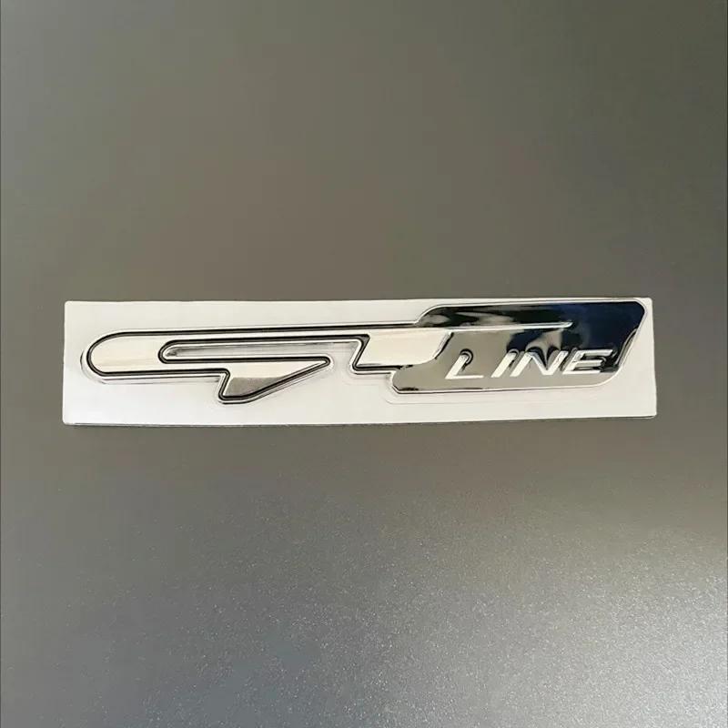 OYQZ3 Car Stickers 3D Metal GT Line Logo Rear Boot Trunk Emblem Badge Decals For Peugeot 307 308 Renault KIA Rio K3 K5 Ceed Sportage