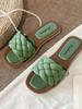 Trend Braided Slippers Women Flat Outdoor Weave Slides Rubber Sole Open Toe Beach Casual Sandals Ladies Cozy Shoes