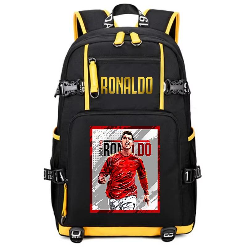 Football Star Peripheral Personality Print Youth Backpack Large Capacity Student Bag
