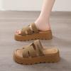 CRLAYDK Vintage Slide Sandals for Women with Soft Footbed and Strap Ladies Platform Slip On Walking Casual Slippers