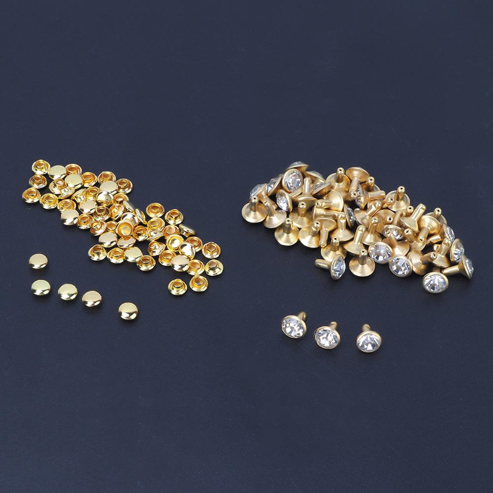 50 шт 8 мм кристалл горный хрусталь декоративные заклепки DIY кожаная обувь одежда шпильки (белый кристалл)