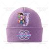 Anime Cartoon KPop Knitted Hat Winter Warm Windproof Hat Cartoon Anime Letter Pattern Knitted Hat Children's Birthday Gift