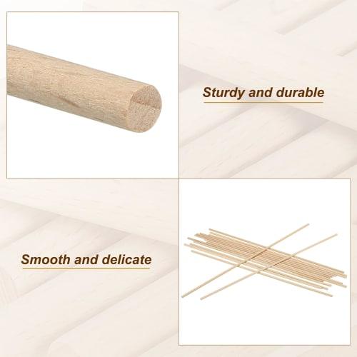 PATIKIL 5mm X 15cm Dowel Rods, 25pcs Unfinished Wooden Dowel Rods, Round Dowels, Hardwood Sticks for DIY Crafts and Home Decor
