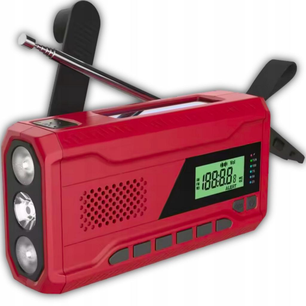 Radio przenośne solarne latarka kuchenne budowlane powerbank 4500mah dynamo