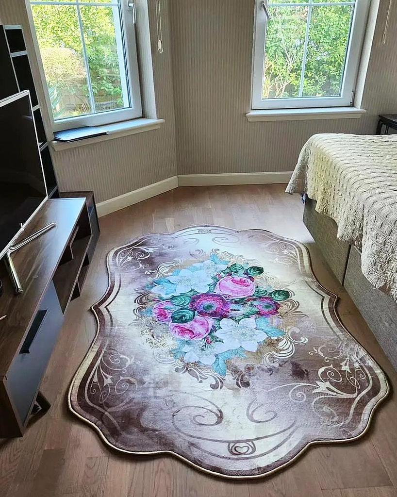 EPeddler Home Современный классический узор с розами Цифровая печать Нескользящая точечная основа Новое поколение гостиной, кухни, столовой Ковер и дорожка