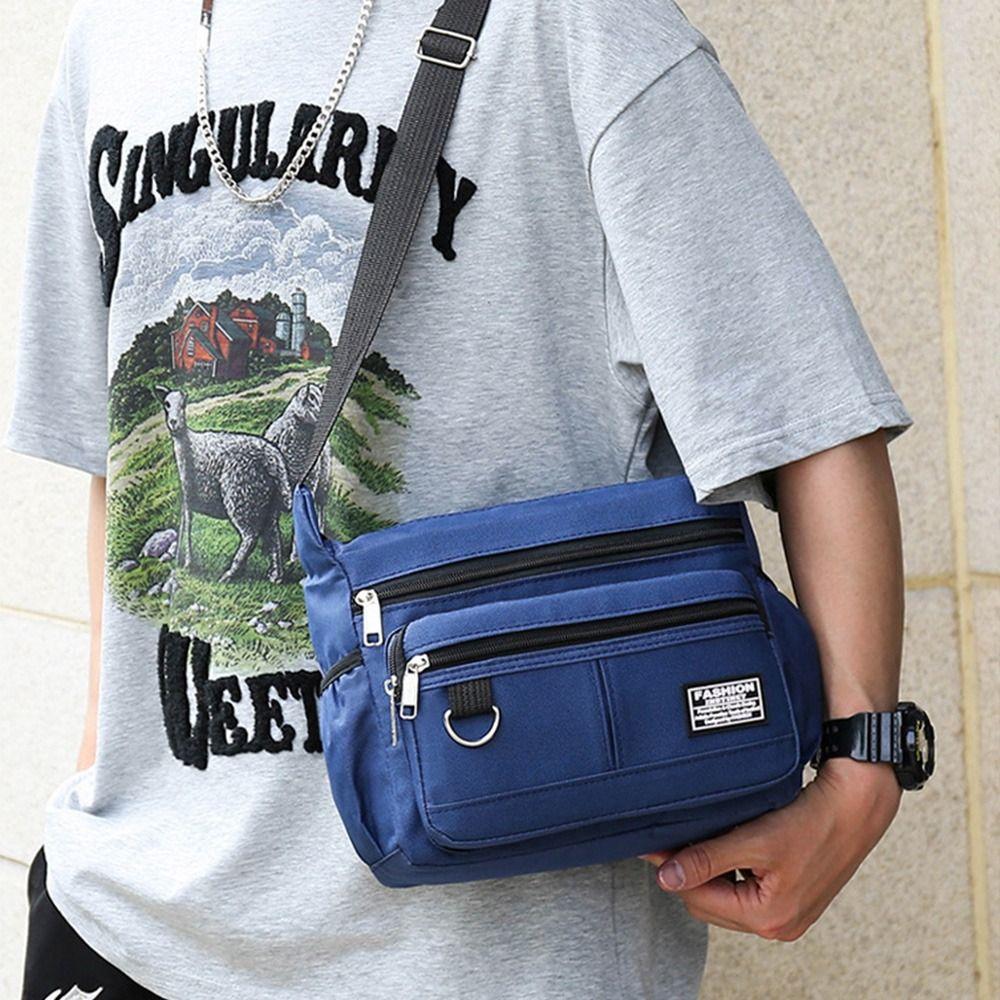 Водонепроницаемая мужская деловая сумка большой емкости из ткани Оксфорд, модная мужская сумка через плечо, мужская