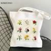 Wildflower Shopping Bag Bolsas De Tela Canvas Jute Bag Grocery Cotton Shopper Bag Sacola Ecobag Cloth Grab