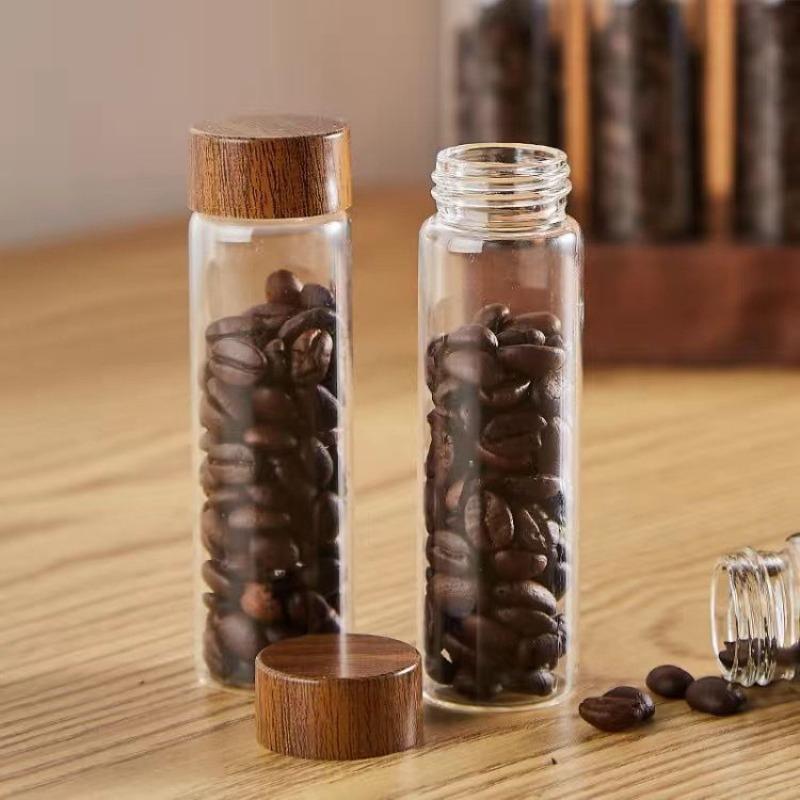 Coffee Beans Storage Bottles Desktop Glass Refill Bottle Bar Counter Storage Jars Multifunctional Home Organize Accessories