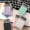 8 Digits Display Silence Widescreen Mini Calculator Students Portable Transparent Calculator
