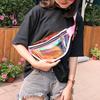Transparent Waist Bag Waterproof Mini Fanny Pack Iridescent Belt Bag with Adjustable Strap for Women Men Travel Fitness Outdoor Use