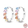 Trendy Colored Tulip Earrings for Women 925 Sterling Silver Cubic Zircon Butterfly Double Hoop Earrings Fine Engagement Jewelry