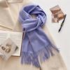 Luxury Wool Scarf For Women Fashion Warm Cashmere Scarves Korean Style Solid Knitted Shawl Wrap Pashmina Bandana Christmas Gift