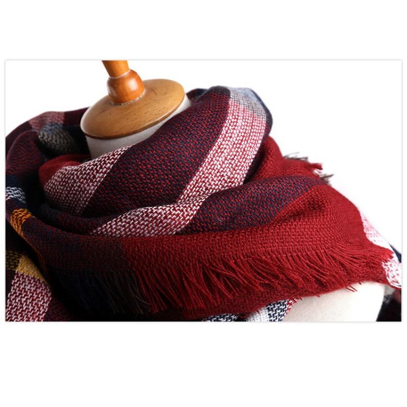 Autumn and Winter Scarves, Fashionable and Foreign Color Plaid Warm Scarves, Shawls