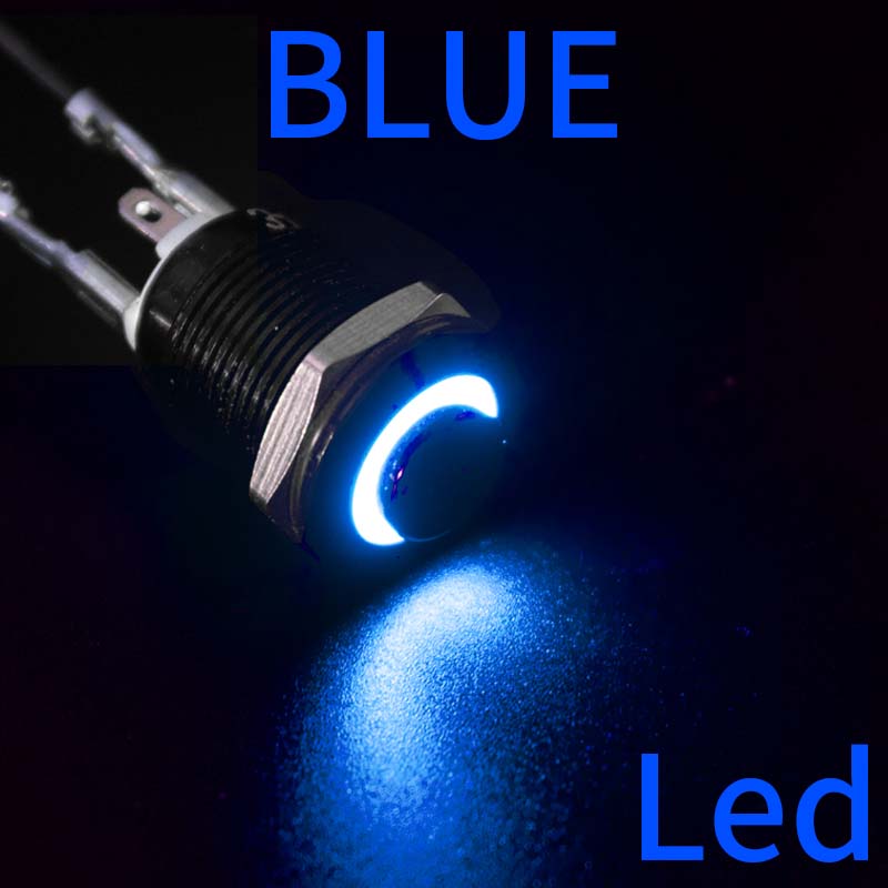 8 10 12 16 mm high head small Waterproof Metal Push Button Switch LED Light Self-locking/Self-reset 3/6/12/24/110/220V