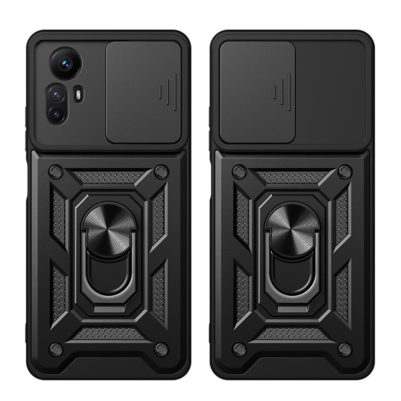 Чехол для Xiaomi Redmi Note 12S Чехол-подставка Redmi Note 12S Магнитное кольцо-держатель Бронированный чехол для телефона Защита камеры сдвижной крышкой Задняя крышка