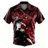Fashion Anime Warrior Pattern Printing Shirt Hawaiian Beach Vacation Clothing Men's Street Style Shirt Daily Men's and Women's Shirt