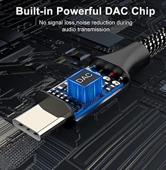 Аудиокабель-переходник MOSWAG Type C 2RCA длиной 1 м, оснащенный чипом ЦАП, качество звука HiFi, совместим с iPad Android (1 метр) Pro/Air4/mini 6/MacBook