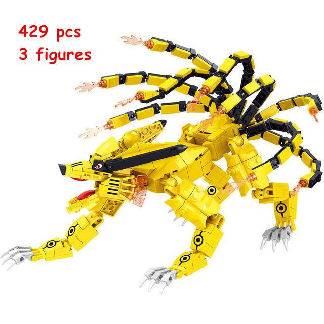 Anime Naruto Classic Cartoon Ninja Kurama Kyuubi Nine Tailed Fox Building Blocks Bricks Sets Movie Dolls Kids Toys Children Gift