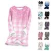 Women's Fashionable Printed Round Neck Long Sleeved Plush Warm Pullover Top