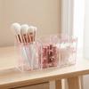 Transparent Makeup Brush Holder 3 Grids Stationery Storage Box Pen Display Case  for Living Room