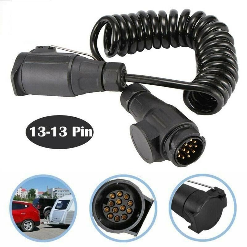 13 Pin Plug 13 Pin Socket Trailer Cable Plug Waterproof Spring Cable 3M RV Extension Wiring Caravan Connector Auto Parts