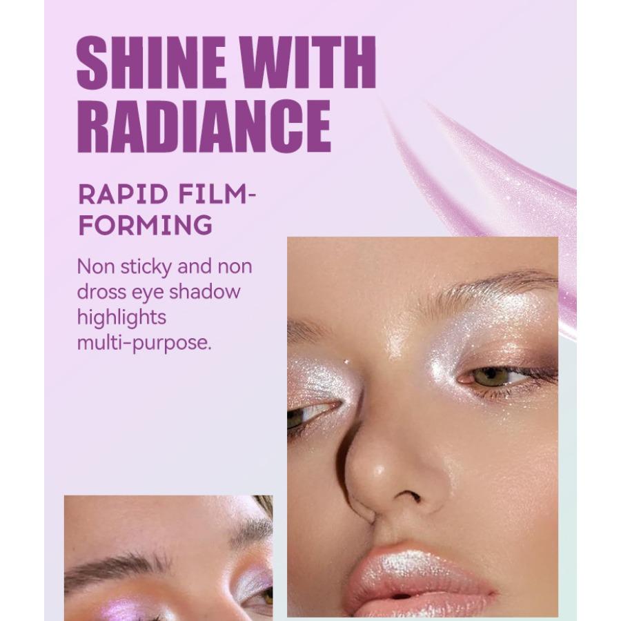 MLSMILE 8-цветная перламутровая кисть для жидких теней для век с мягкой щетиной. Бриллиантовые глянцевые жидкие тени для век, вращающиеся, многофункциональное использование.