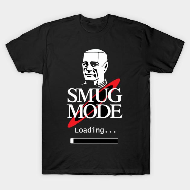 Men Black Print T-shirt Smug Mode Kryten No-Cut Transfer Paper Print Cotton Tshirt
