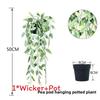 Faux Hanging Vine Plant With Green Leaves For Balcony And Party Decoration