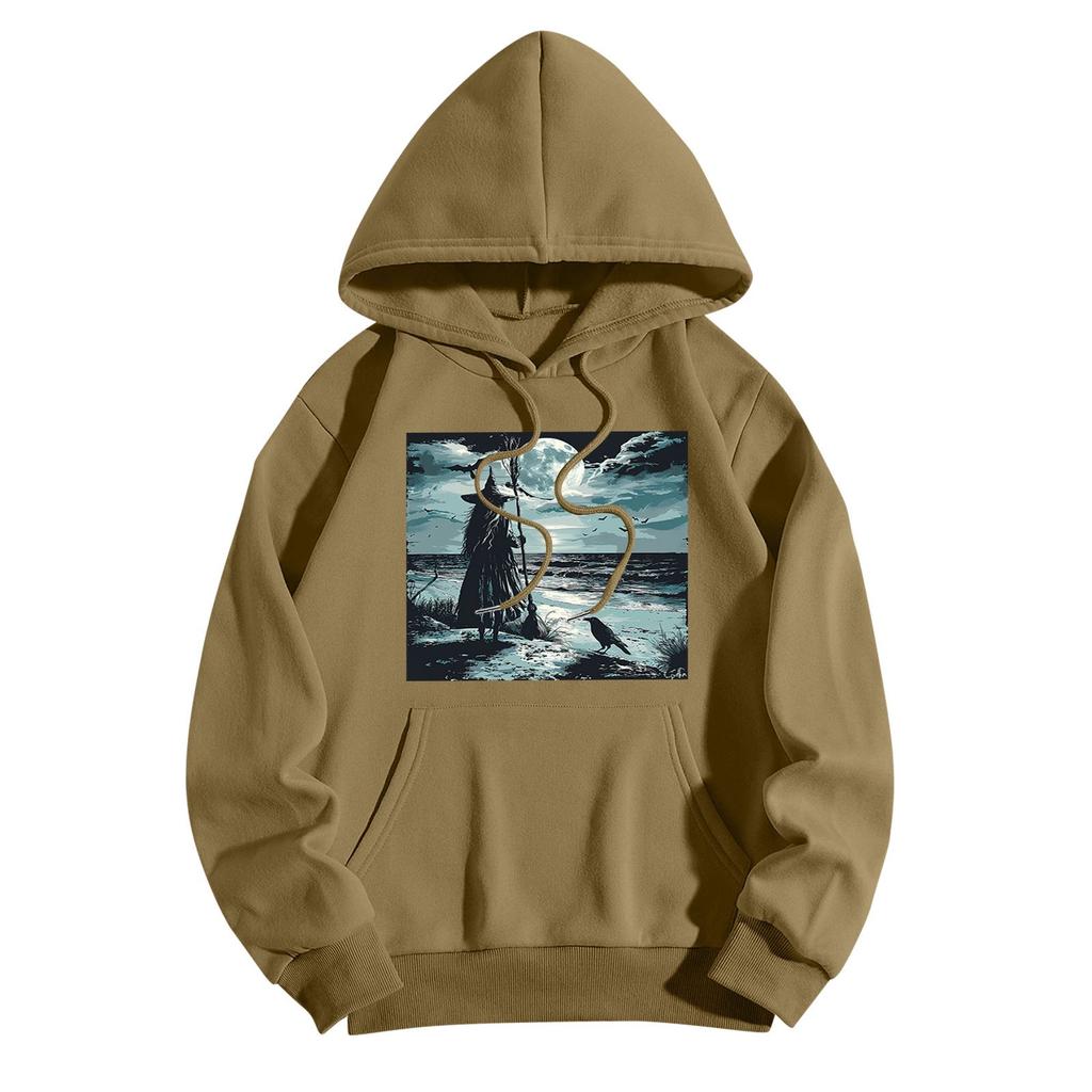 Толстовки для девочек-подростков с длинным рукавом и принтом, повседневные толстовки с графическим принтом, пуловер на шнурке, симпатичная толстовка большого размера