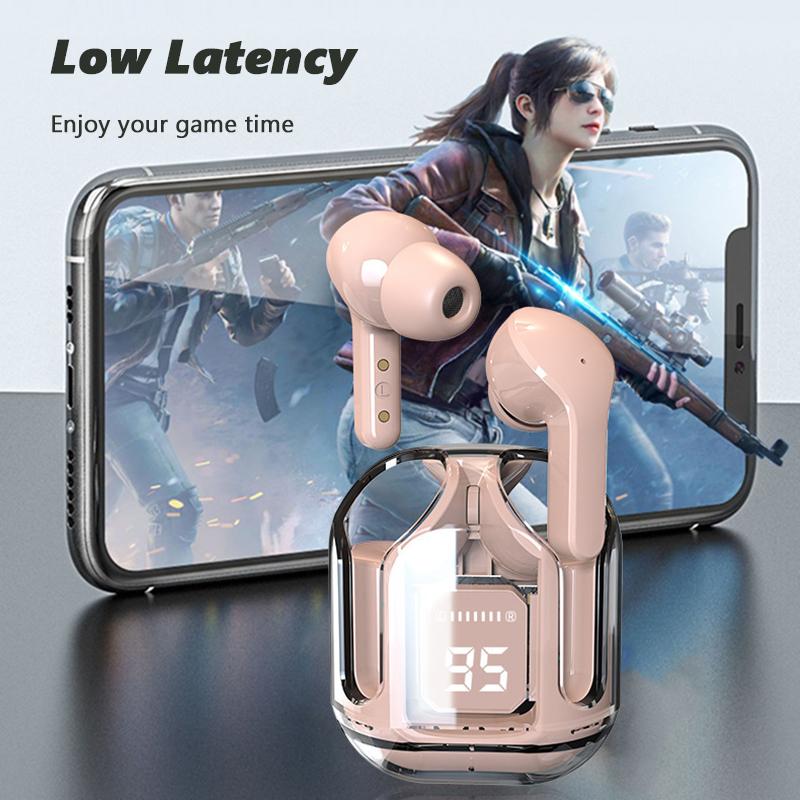 VAORLO TWS Беспроводная Bluetooth-гарнитура с прозрачным чехлом для зарядного устройства Портативные спортивные наушники-вкладыши Bluetooth-наушники для Android IOS