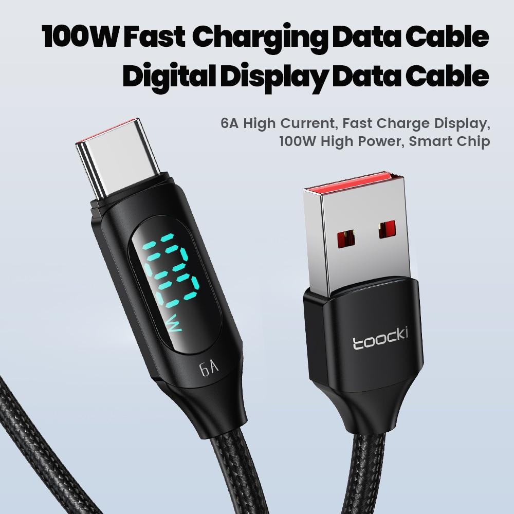 Toocki 100W USB Type C Кабель Для Huawei Honor Xiaomi Samsung Super Charge Быстрая Зарядка USB C Зарядное Устройство Data Cable Провод Шнур 1м 2м
