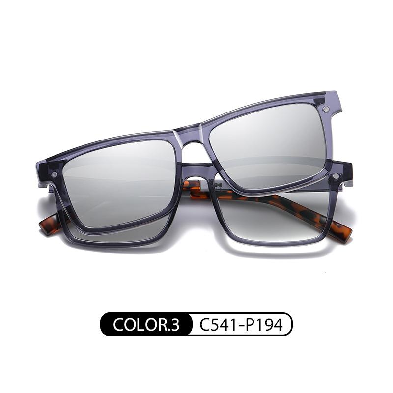 CG7703Super Light TR90Magnetic polarized prescription glasses for men and women, square frame sunglasses for drivers