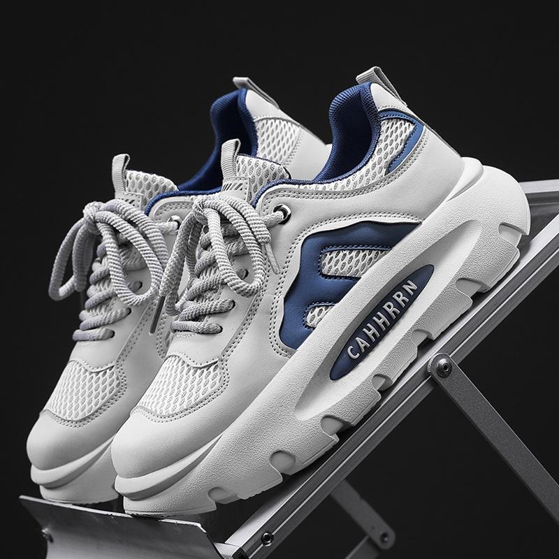 2025 Обувь Bread Daddy Мужская сетчатая спортивная повседневная мужская обувь Весна Увеличивающая рост платформа Студенты Подростковая трендовая обувь