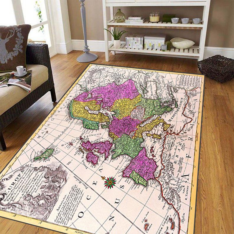 Ковер с навигационной картой древнего мира для гостиной, мягкий фланелевой коврик для спальни, противоскользящий коврик для ванной комнаты, детский игровой коврик
