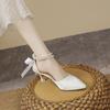 Skinny Fairy Style Pointed Head Stiletto High Heels with Female Summer New French 2025 Bag Head Pearl Sandals