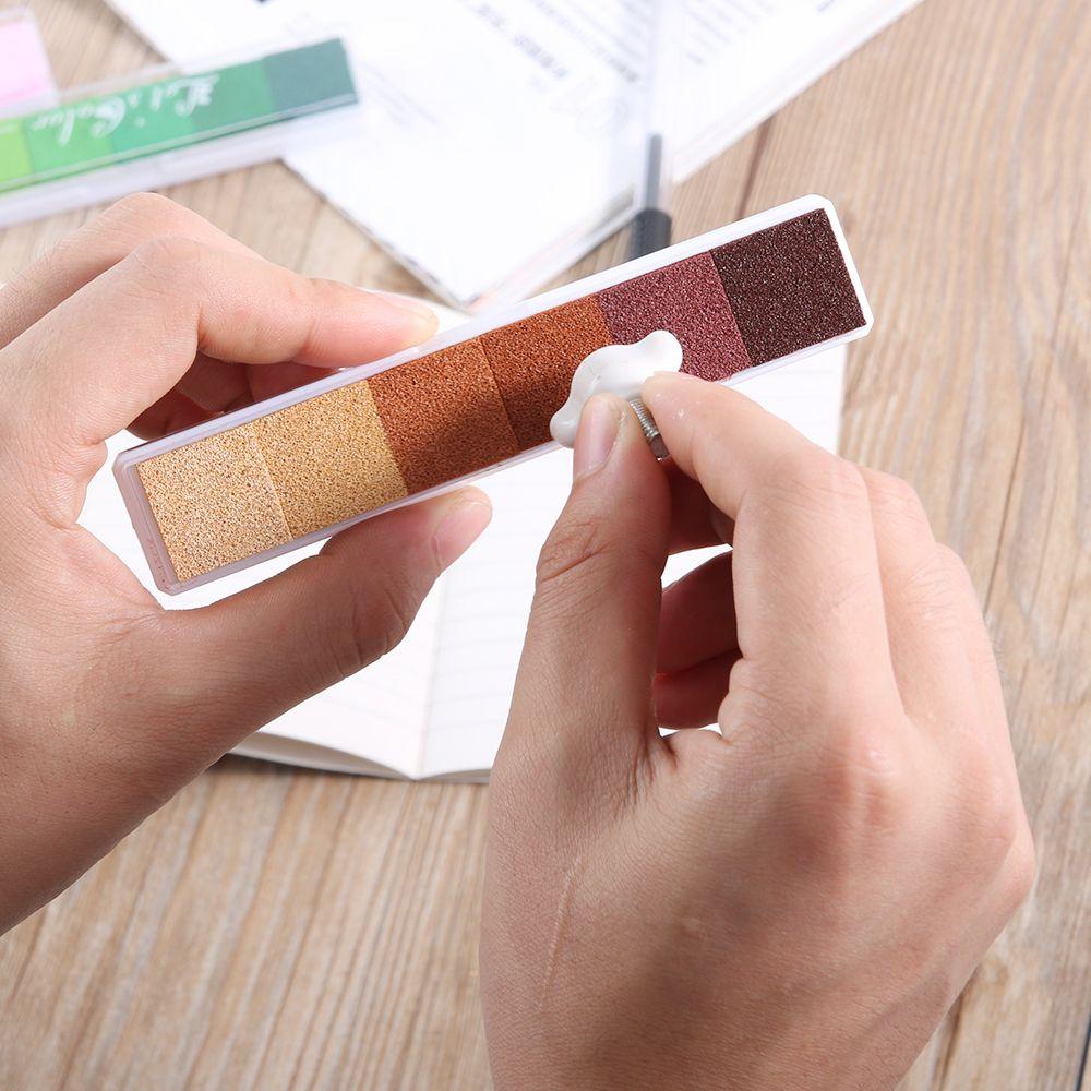 1 Pc Kids Toys Non-Toxic Gradient Color Ink Pad DIY Inkpad Rubber Stamp Oil Based Finger Print Nice Gift for Children Stamp