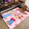 Princess Strawberry Design Area Rug Personalized Name- Non-Slip, Soft & Cozy Floor Mat for Living Room, Office - Indoor/Outdoor Carpet