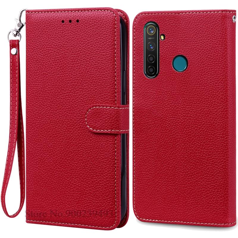 Для Realme 5 Чехол-кошелек из кожи Чехол для Realme 5 Pro Чехол Мягкий силиконовый флип-чехол Для Realme 5i Чехол Coque Fundas Shell
