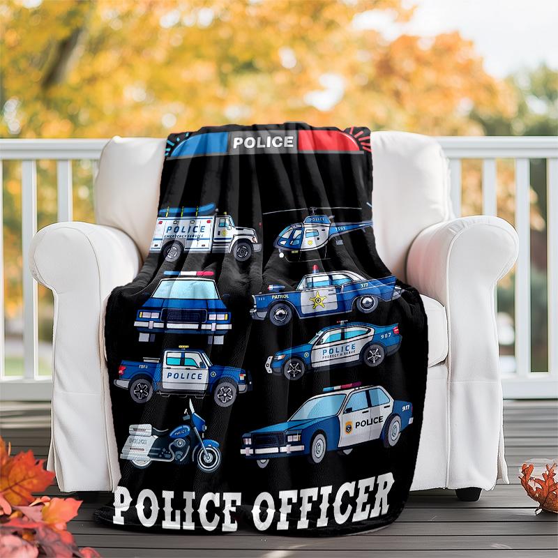 fire trucks police cars Theme Printed Blanket - Perfect for Couch, Bed, Travel & Outdoor Use | Machine Washable, Cozy & Durable.