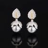 Жемчужное ожерелье Niche Light Luxury High Sense Color Separation Electrical Pearl Stud Earrings Set Gray Bead Woman